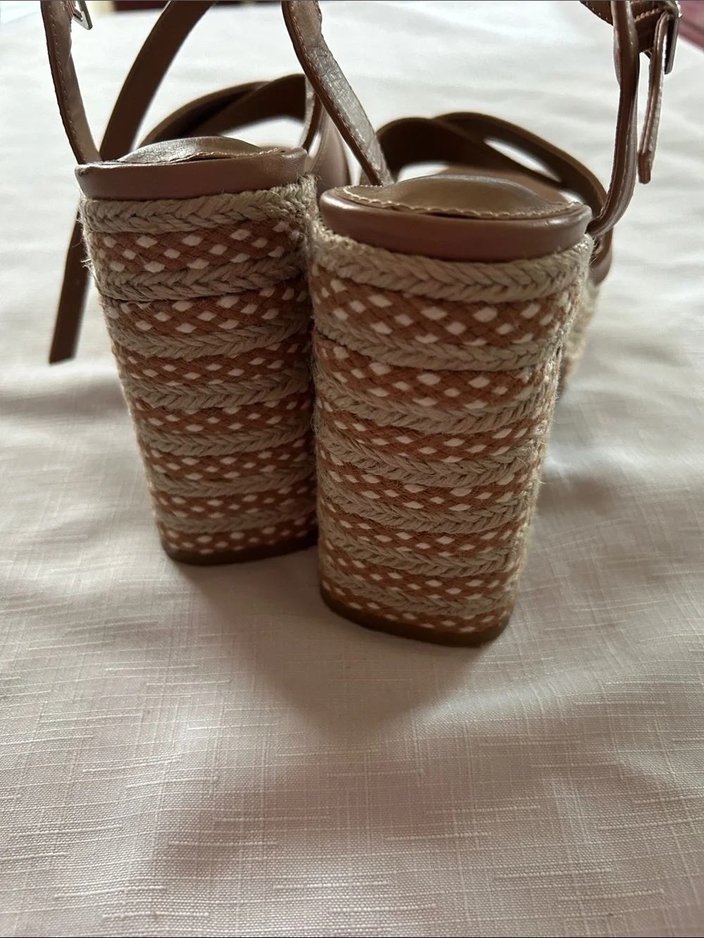 Dolce Vita Tan Cross-Strap Wedge Sandals